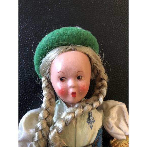 Vintage Helga AUSTRIAN Folklore Doll Porcelain Hand Painted With Tag - Picture 2 of 7